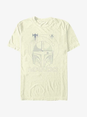 Star Wars The Mandalorian Mando Line Art T-Shirt