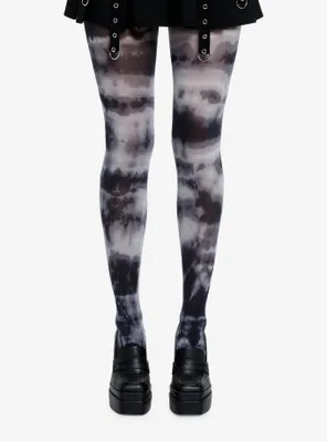 Hot Topic Black & White Butterfly Applique Tights