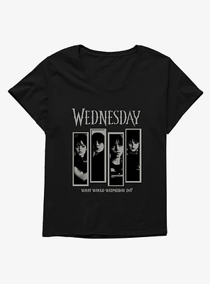 Wednesday What Would Do? Panels Girls T-Shirt Plus