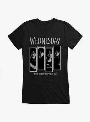 Wednesday What Would Do? Panels Girls T-Shirt