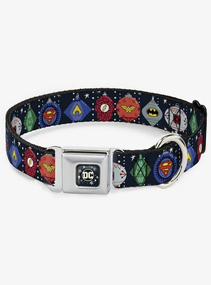 DC Comics Justice League Holiday Ornament Seatbelt Buckle Dog Collar