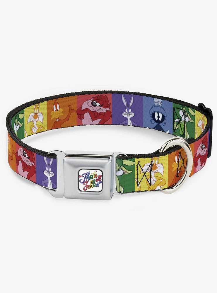 Looney Tunes Character Pose Pride Seatbelt Buckle Dog Collar