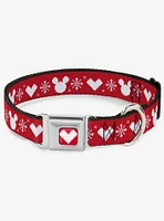 Disney Mickey Mouse Heart Sweater Stitch Seatbelt Buckle Dog Collar