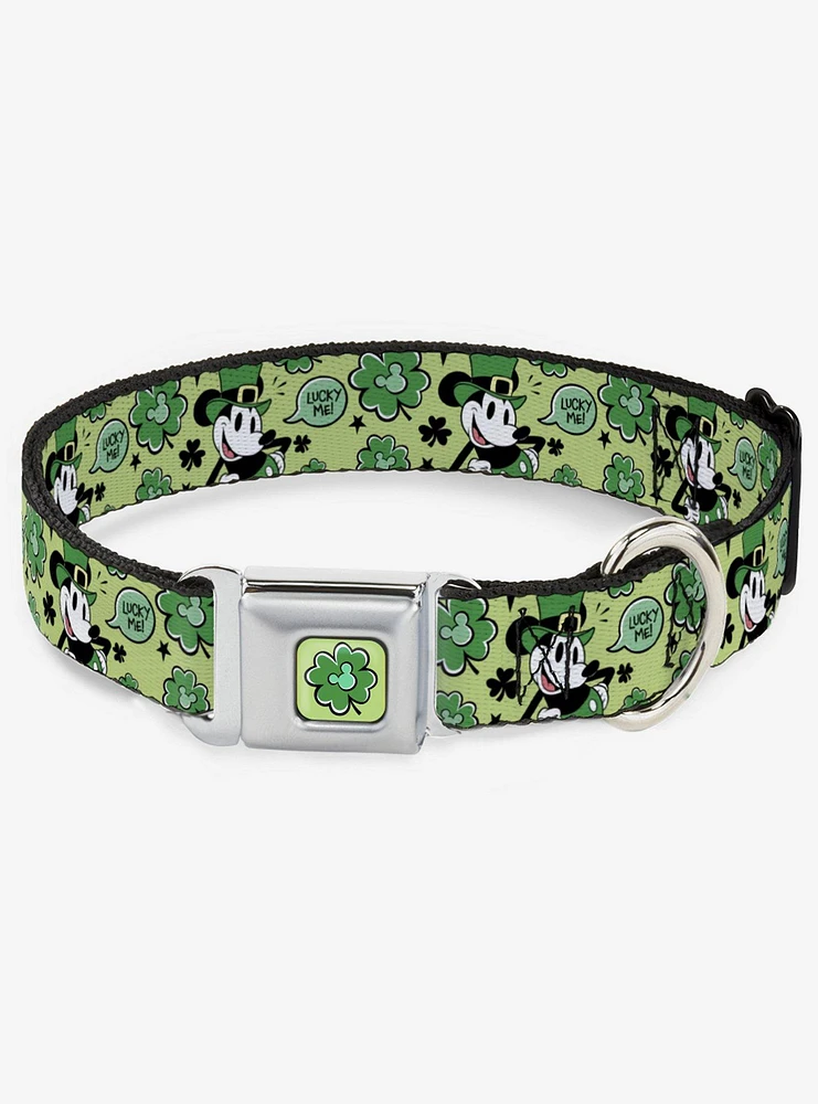 Disney Mickey Mouse St Patricks Day Lucky Me Seatbelt Buckle Dog Collar