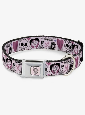 The Nightmare Before Christmas Jack And Sally Doodles Seatbelt Buckle Dog Collar