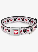 Disney Mickey Mouse And Minnie Heart Sweater Seatbelt Buckle Dog Collar