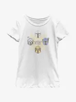 Star Wars The Mandalorian Grogu and Bounty Hunters Youth Girls T-Shirt