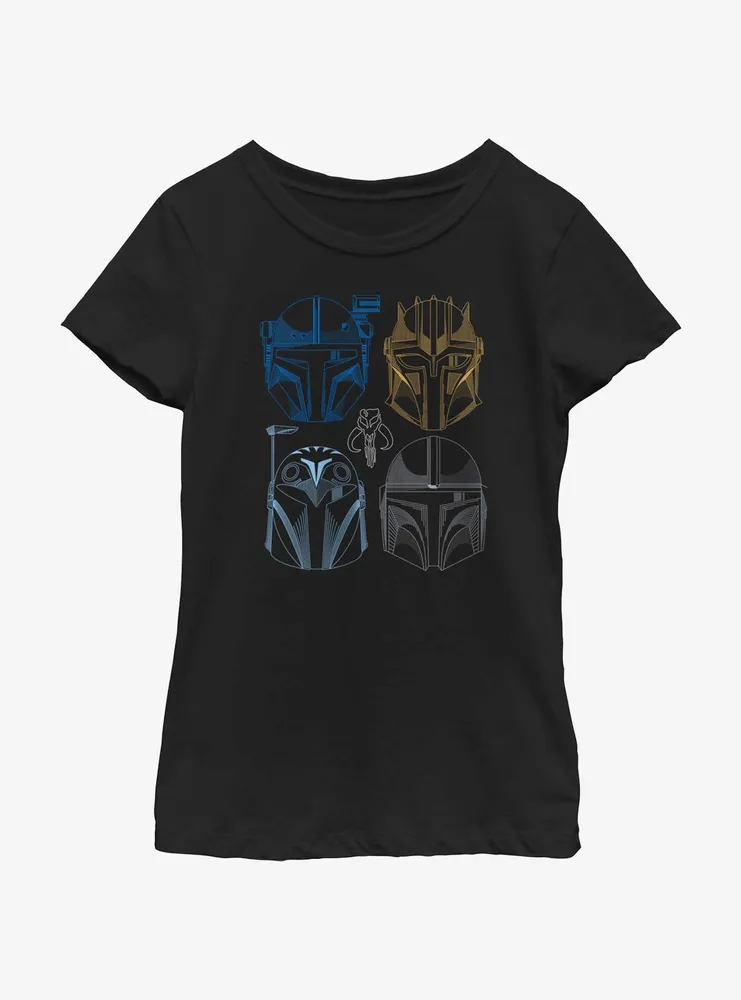 Star Wars The Mandalorian This Is Way Helmet Lineup Youth Girls T-Shirt