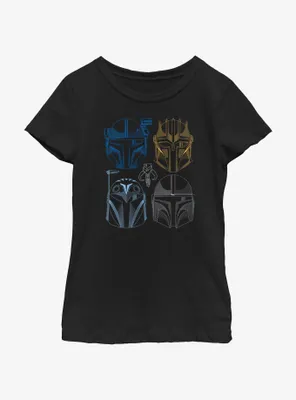 Star Wars The Mandalorian This Is Way Helmet Lineup Youth Girls T-Shirt