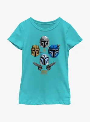Star Wars The Mandalorian Helmets Held High Youth Girls T-Shirt