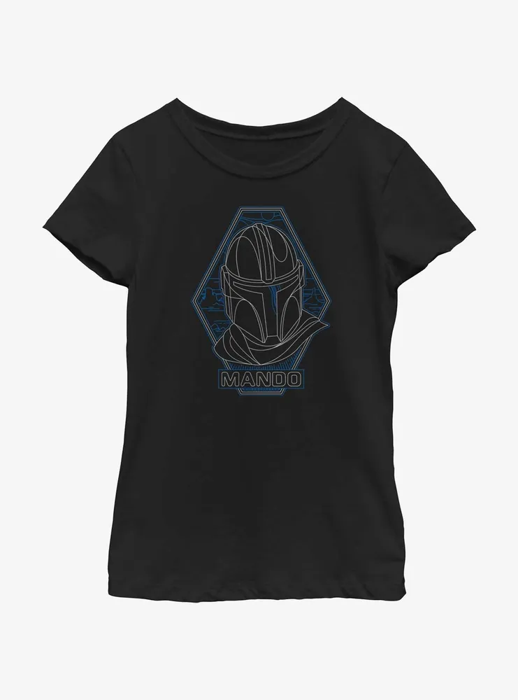 Star Wars The Mandalorian Mando Portrait Youth Girls T-Shirt