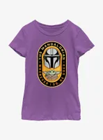 Star Wars The Mandalorian Where I Go, He Goes Badge Youth Girls T-Shirt