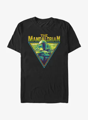 Star Wars The Mandalorian Neon Grunge Logo T-Shirt