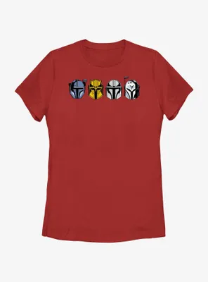 Star Wars The Mandalorian Helmet Lineup Womens T-Shirt