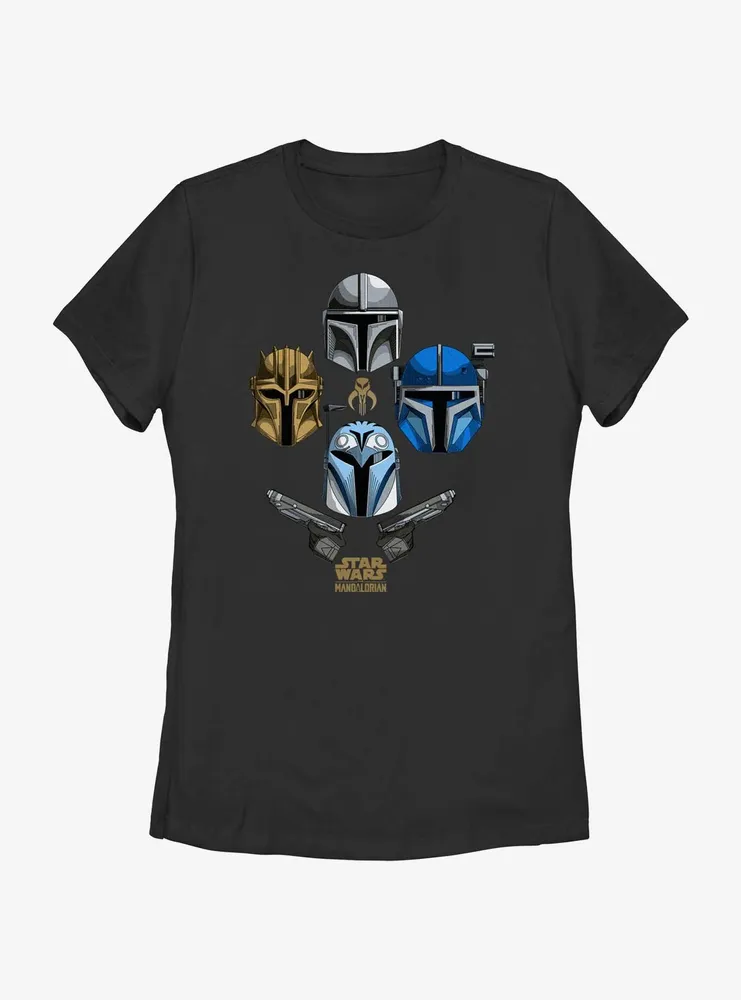 Star Wars The Mandalorian Helmets Held High Womens T-Shirt