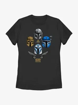 Star Wars The Mandalorian Helmets Held High Womens T-Shirt