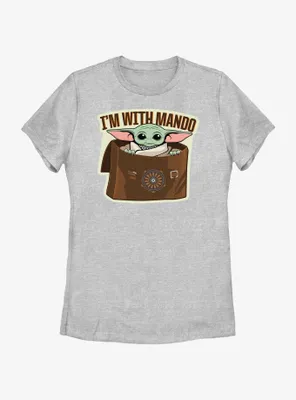 Star Wars The Mandalorian Grogu I'm With Mando Womens T-Shirt