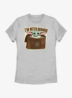 Star Wars The Mandalorian Grogu I'm With Mando Womens T-Shirt