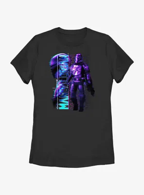Star Wars The Mandalorian Mando Glitch Womens T-Shirt