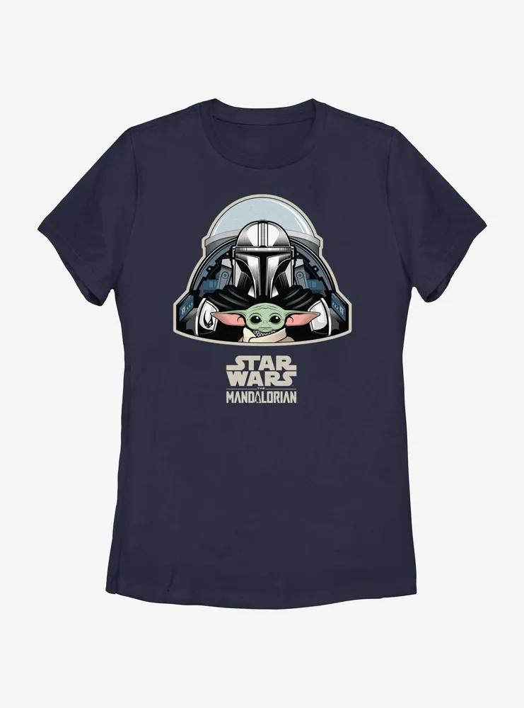 Star Wars The Mandalorian Mando & Grogu Cockpit Womens T-Shirt