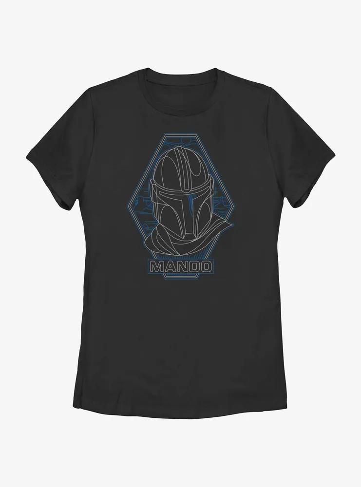 Star Wars The Mandalorian Mando Portrait Womens T-Shirt