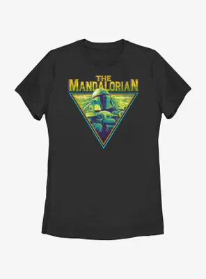 Star Wars The Mandalorian Neon Grunge Logo Womens T-Shirt