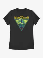 Star Wars The Mandalorian Neon Grunge Logo Womens T-Shirt