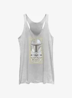 Star Wars The Mandalorian Grogu & Mando Clan Mudhorn Card Womens Tank Top