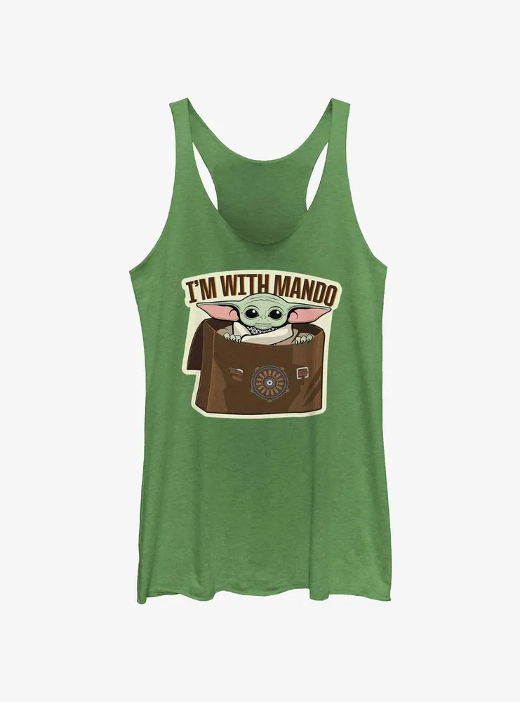 Star Wars The Mandalorian Grogu I'm With Mando Womens Tank Top