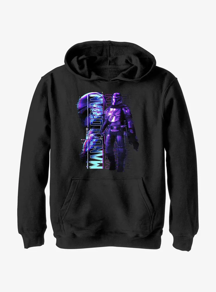 Star Wars The Mandalorian Mando Glitch Youth Hoodie