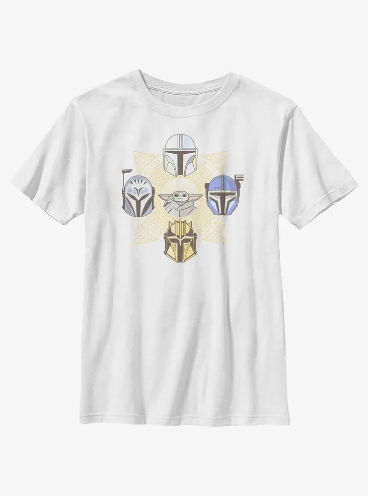Star Wars The Mandalorian Grogu and Bounty Hunters Youth T-Shirt