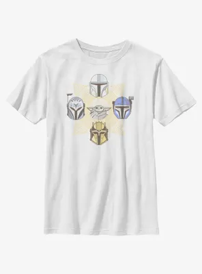 Star Wars The Mandalorian Grogu and Bounty Hunters Youth T-Shirt