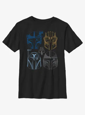 Star Wars The Mandalorian This Is Way Helmet Lineup Youth T-Shirt