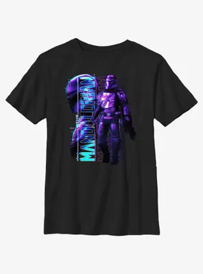 Star Wars The Mandalorian Mando Glitch Youth T-Shirt