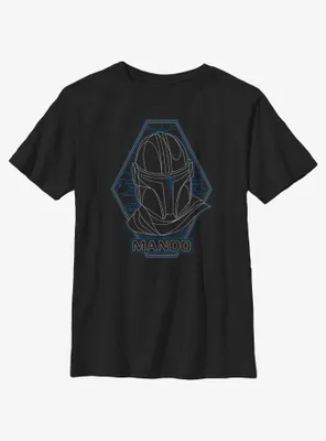 Star Wars The Mandalorian Mando Portrait Youth T-Shirt