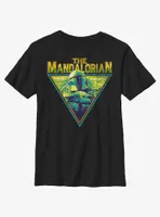 Star Wars The Mandalorian Neon Grunge Logo Youth T-Shirt