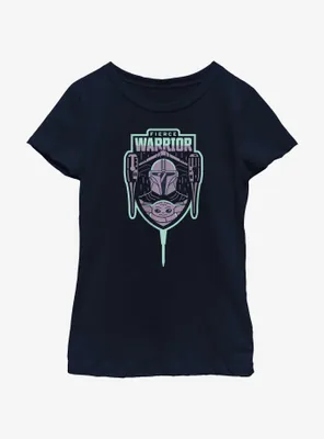 Star Wars The Mandalorian Fierce Warrior Badge Youth Girls T-Shirt