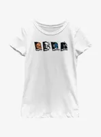 Star Wars The Mandalorian Helmet Heads Armorer, Mando, Paz Vizsla & Bo-Katan Youth Girls T-Shirt