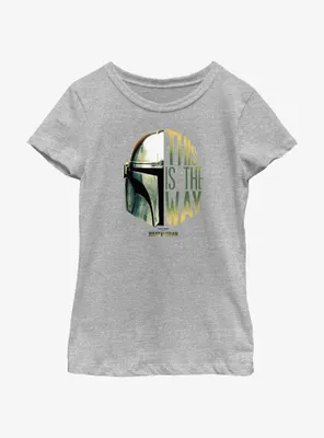 Star Wars The Mandalorian This Is Way Helmet Split Youth Girls T-Shirt