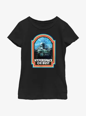 Star Wars The Mandalorian Hyperspace or Bust Youth Girls T-Shirt