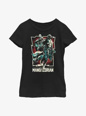Star Wars The Mandalorian Grunge Rock Poster Youth Girls T-Shirt