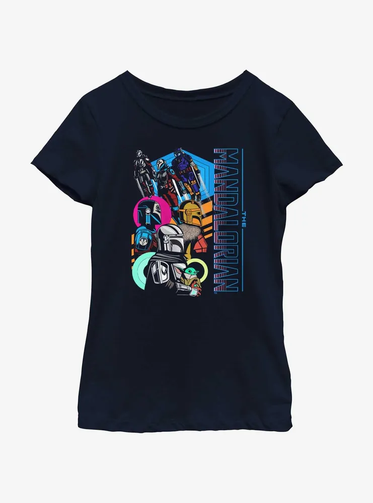 Star Wars The Mandalorian Fearsome Warriors Portrait Youth Girls T-Shirt