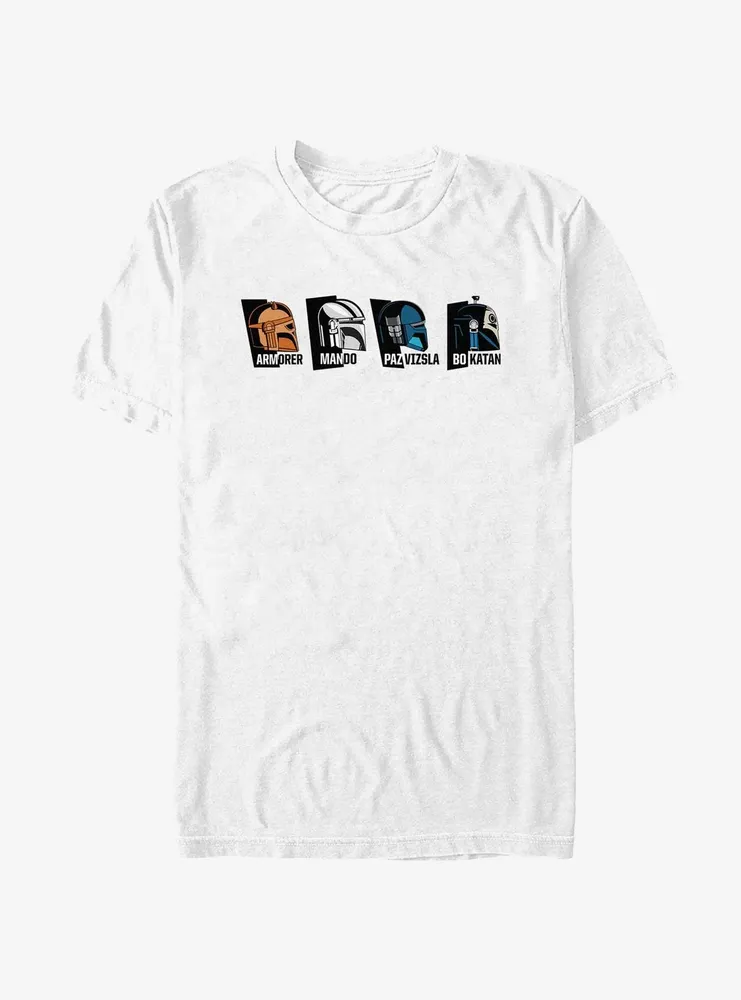 Star Wars The Mandalorian Helmet Heads Armorer, Mando, Paz Vizsla & Bo-Katan T-Shirt