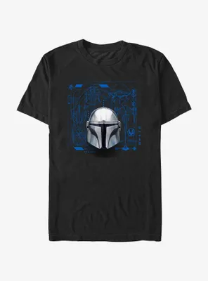 Star Wars The Mandalorian Helmet Schematic T-Shirt
