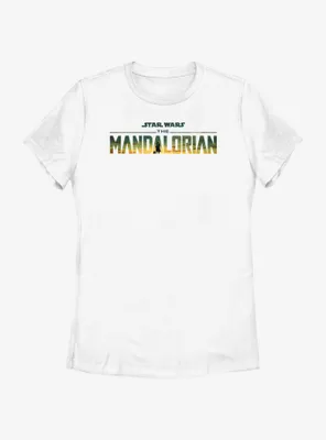 Star Wars The Mandalorian Desert Sunset Logo Womens T-Shirt