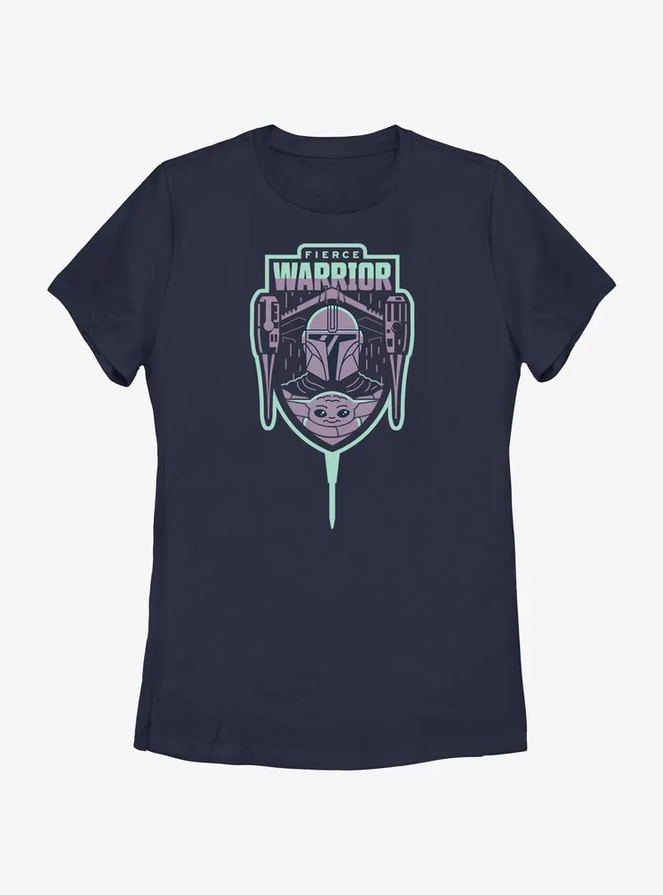 Star Wars The Mandalorian Fierce Warrior Badge Womens T-Shirt