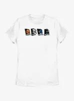 Star Wars The Mandalorian Helmet Heads Armorer, Mando, Paz Vizsla & Bo-Katan Womens T-Shirt