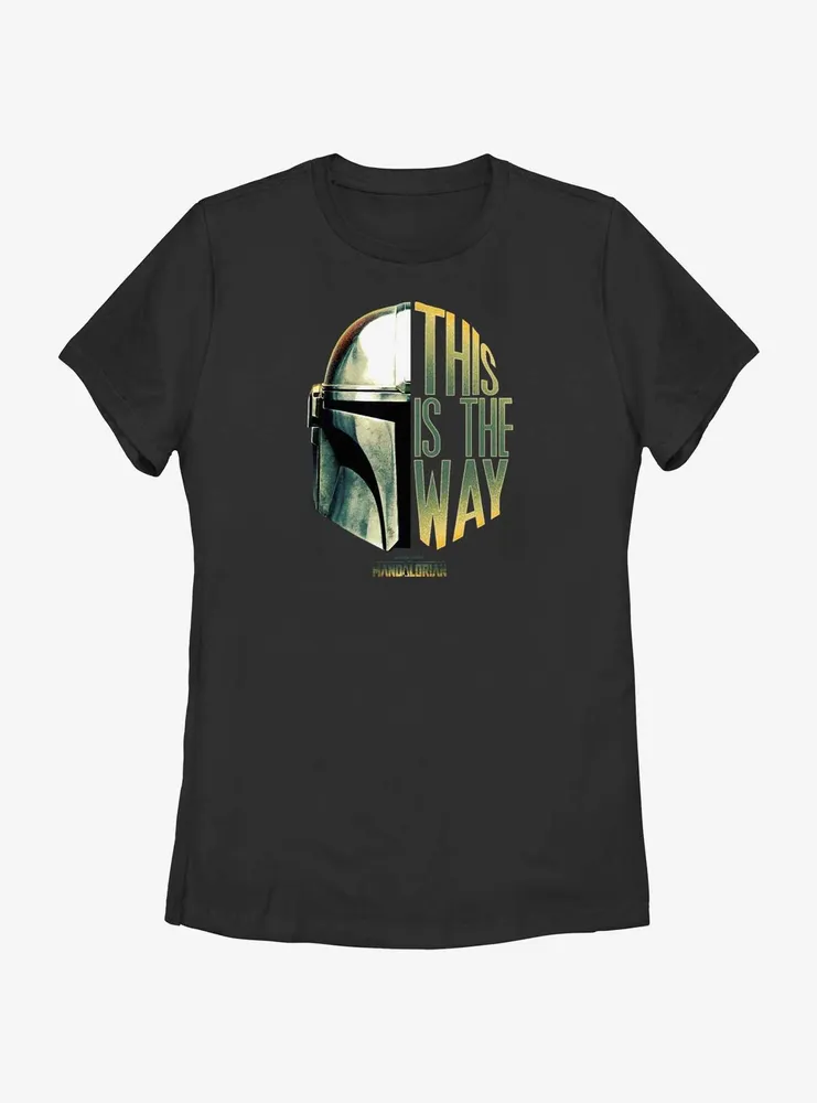 Star Wars The Mandalorian This Is Way Helmet Split Womens T-Shirt