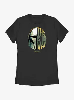 Star Wars The Mandalorian This Is Way Helmet Split Womens T-Shirt