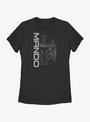 Star Wars The Mandalorian Line Art Mando Head Womens T-Shirt